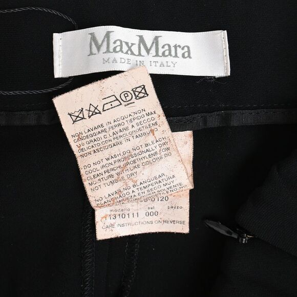 Max Mara Straight Leg Pants in Black Polyester